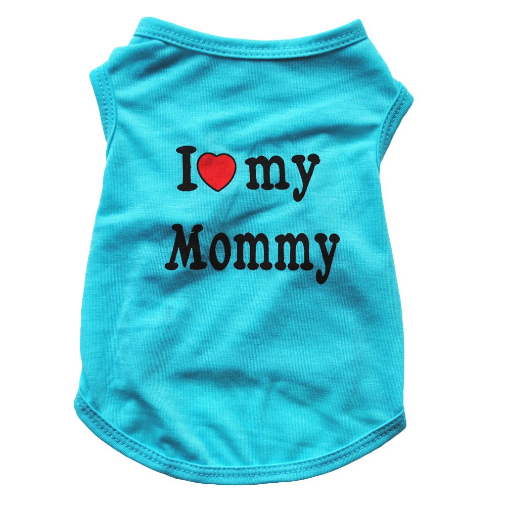 Lovely I Love My Daddy Mommy Small Dog Puppy Pet Cotton Clothes Sleeveless Vest