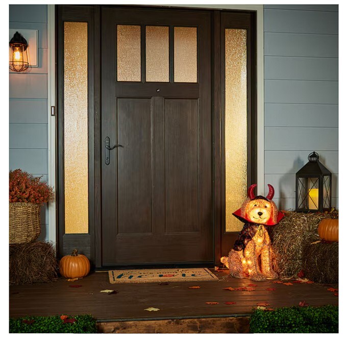 Haunted Living 28-in Lighted Doodle Dog with Cape Halloween Decoration