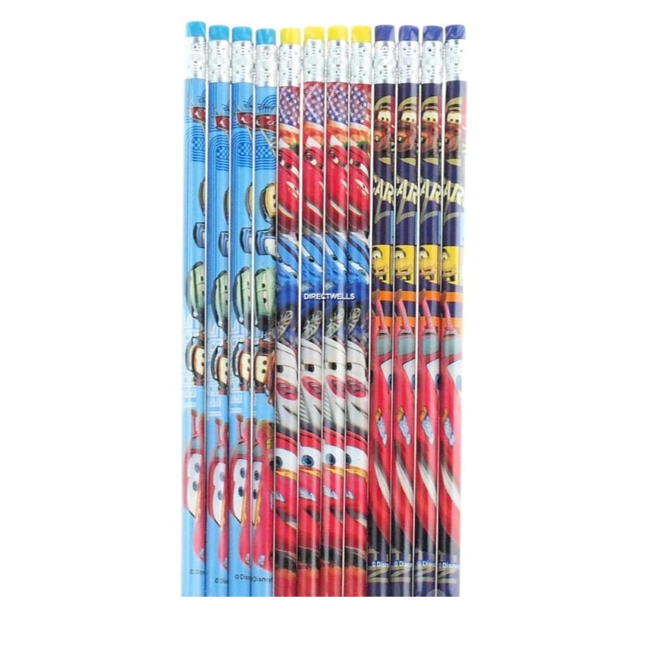 Cars 2 Light Blue Red Purple Wooden Pencils Pack Of 12 No.2 For Ages 3+