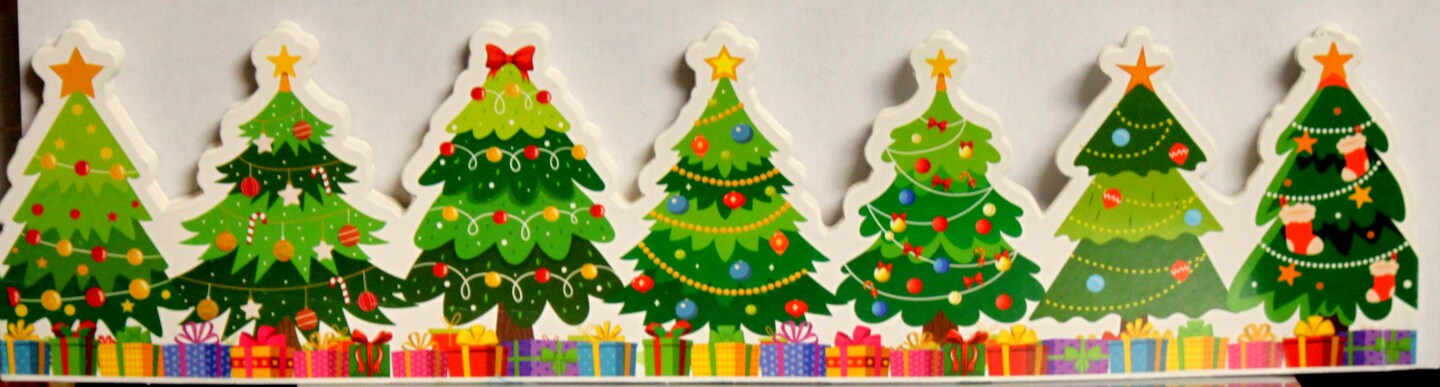 Designer Christmas Trees Die-cut Heavy 12 Inch Border Set-2 Pieces