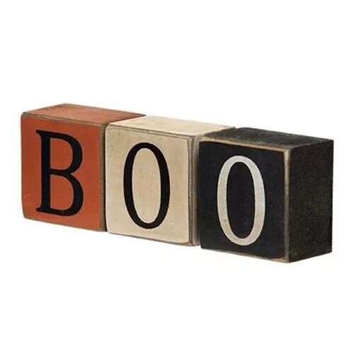 Kitcheniva 3 Pcs Halloween &#x22;BOO&#x22; Wood Block Shelf Sitters