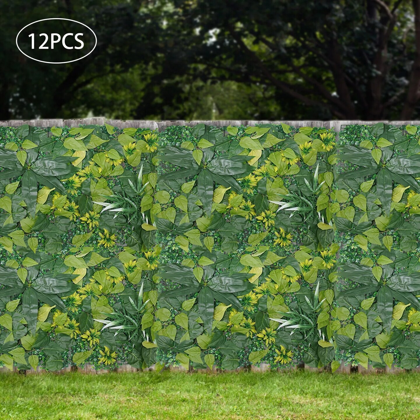 12pcs 60*40cm Artificial Boxwood Wall Hedge Mat Plant Panels Outdoor Grass Fence