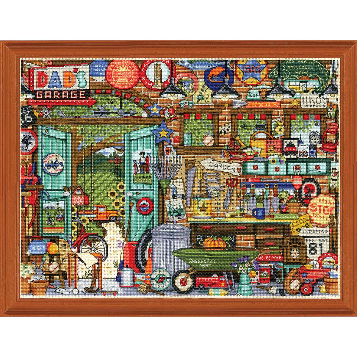 Design Works  Dad&#x27;s Garage Counted Cross-Stitch Kit