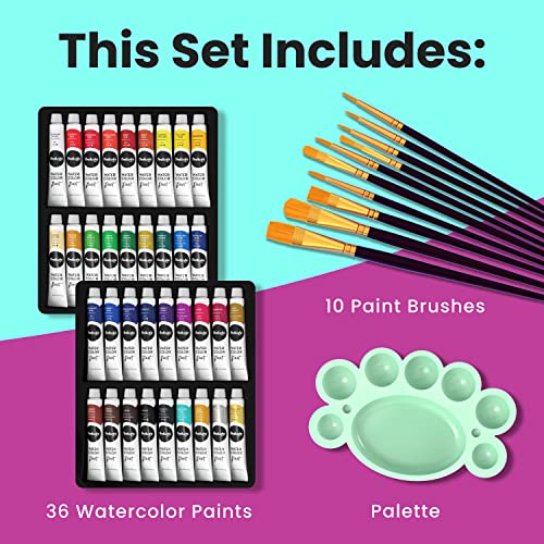 36 PCS Watercolor Paint Set For Adults Kids Beginner Professional 36 PCS Watercolor Paint Set For Adults Kids Beginner Professional