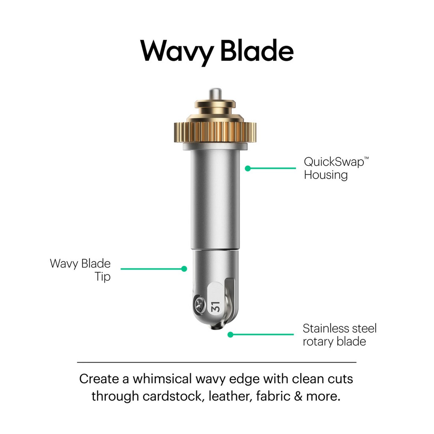 Cricut Knife Blade with Engraving Tip, Wavy Blade Tip and QuickSwap Housing Bundle