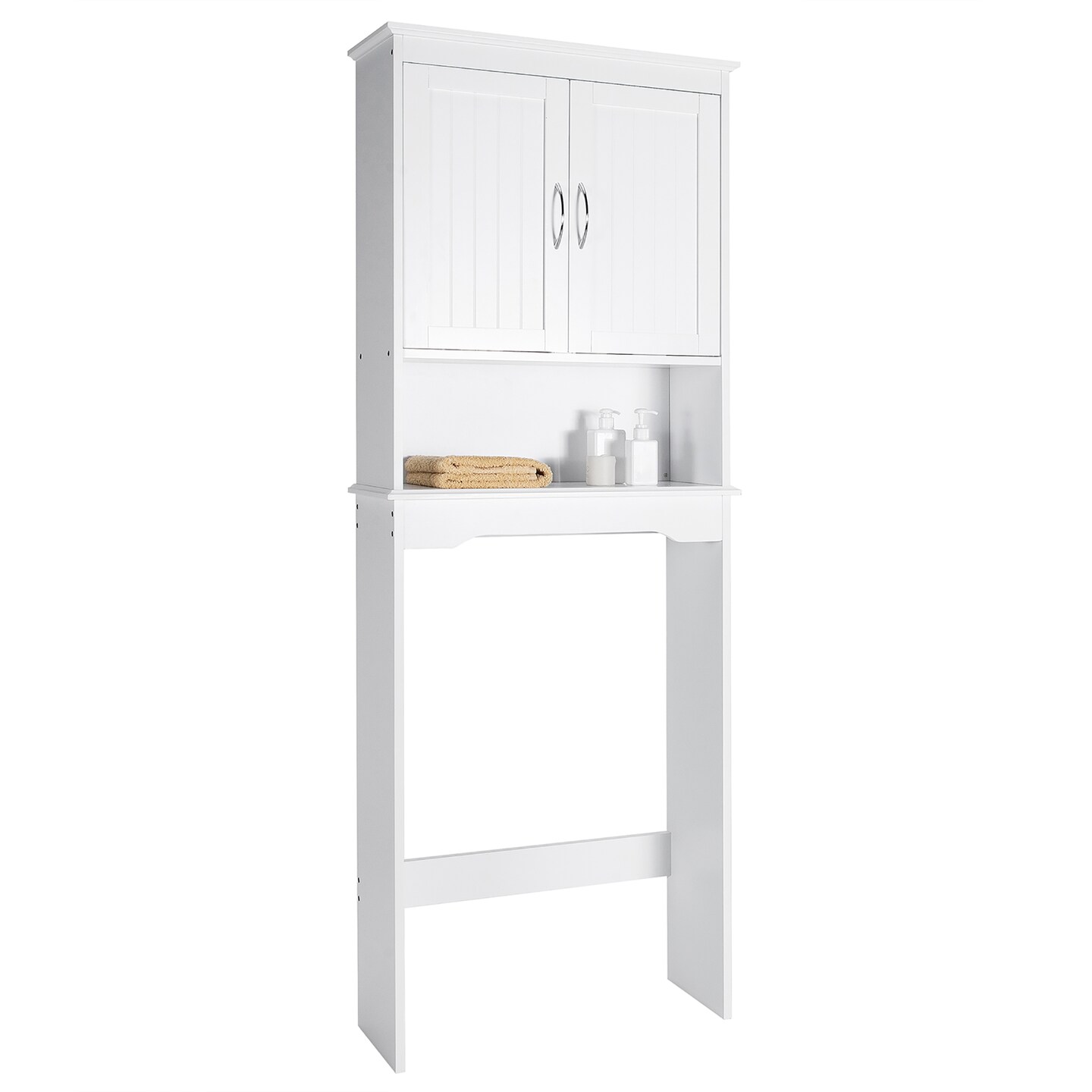 Costway Over The Toilet Storage Cabinet Bathroom Organizer w/ Adjustable Shelf