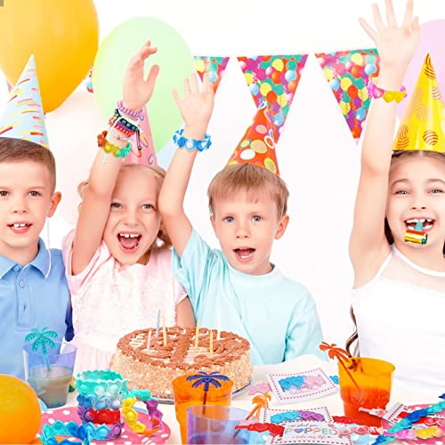 30 Pieces Valentines Day Gifts for Kids Valentines Day Cards for Kids classroom School .Heart POP Bracelets.Valentine's Classroom Exchange Cards and Kids Party Favors.Valentines goody bag filler.