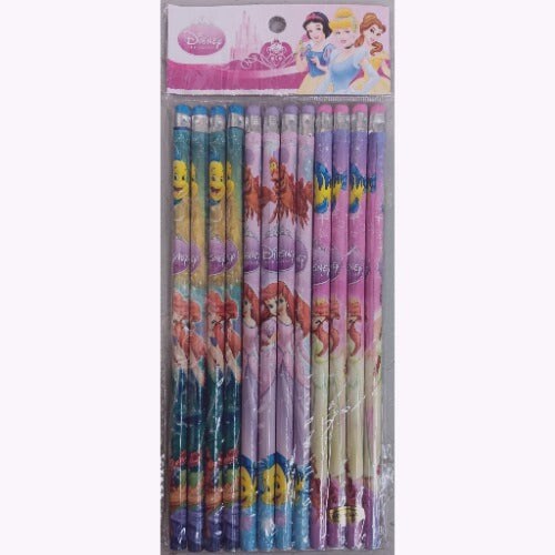 Ariel - Little Mermaid Purple/Pink/Blue Wooden Pencils Pack Of 12