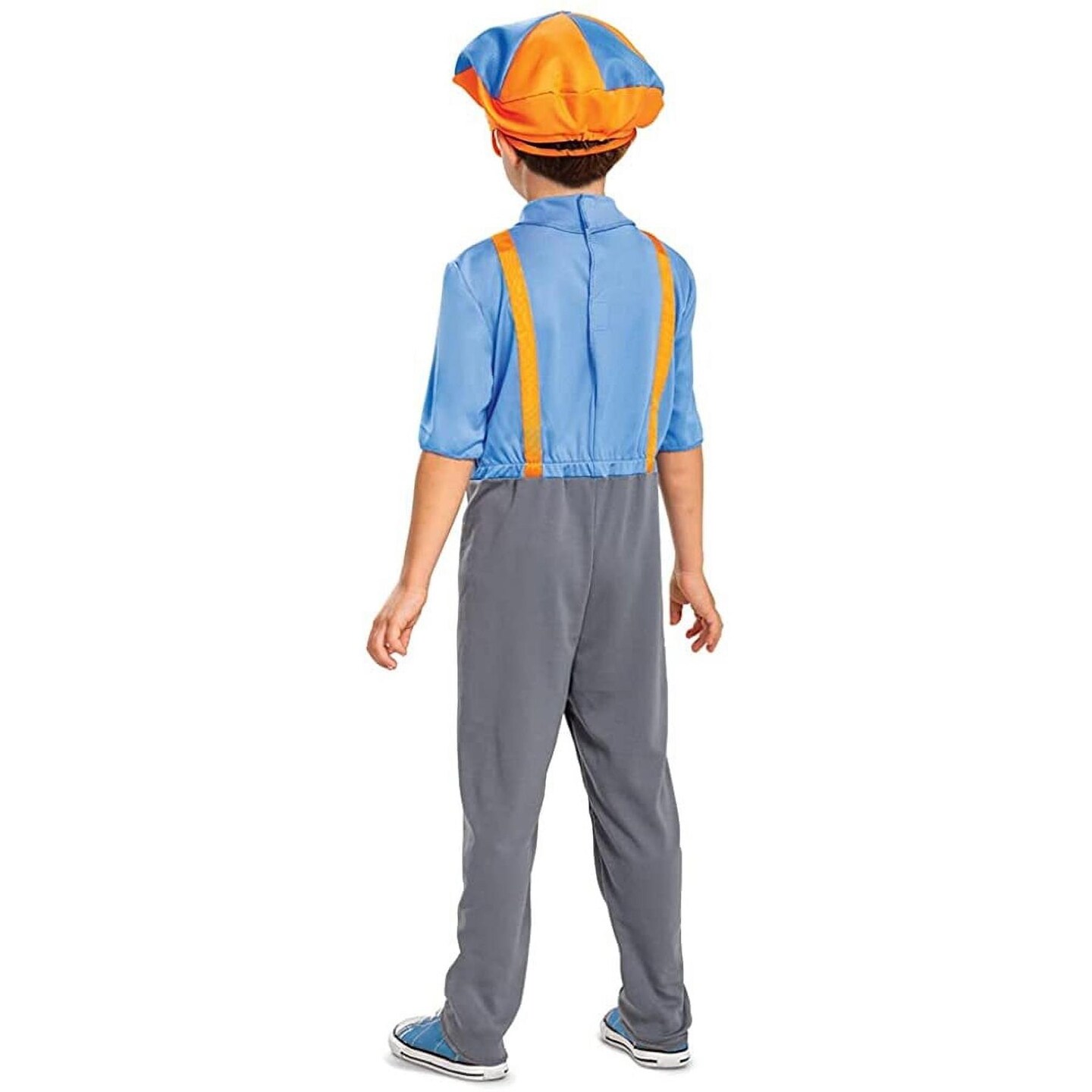Blippi Costume for Kids Official Jumpsuit Outfit with Hat Bowtie Classic Toddler Size Large (4-6)