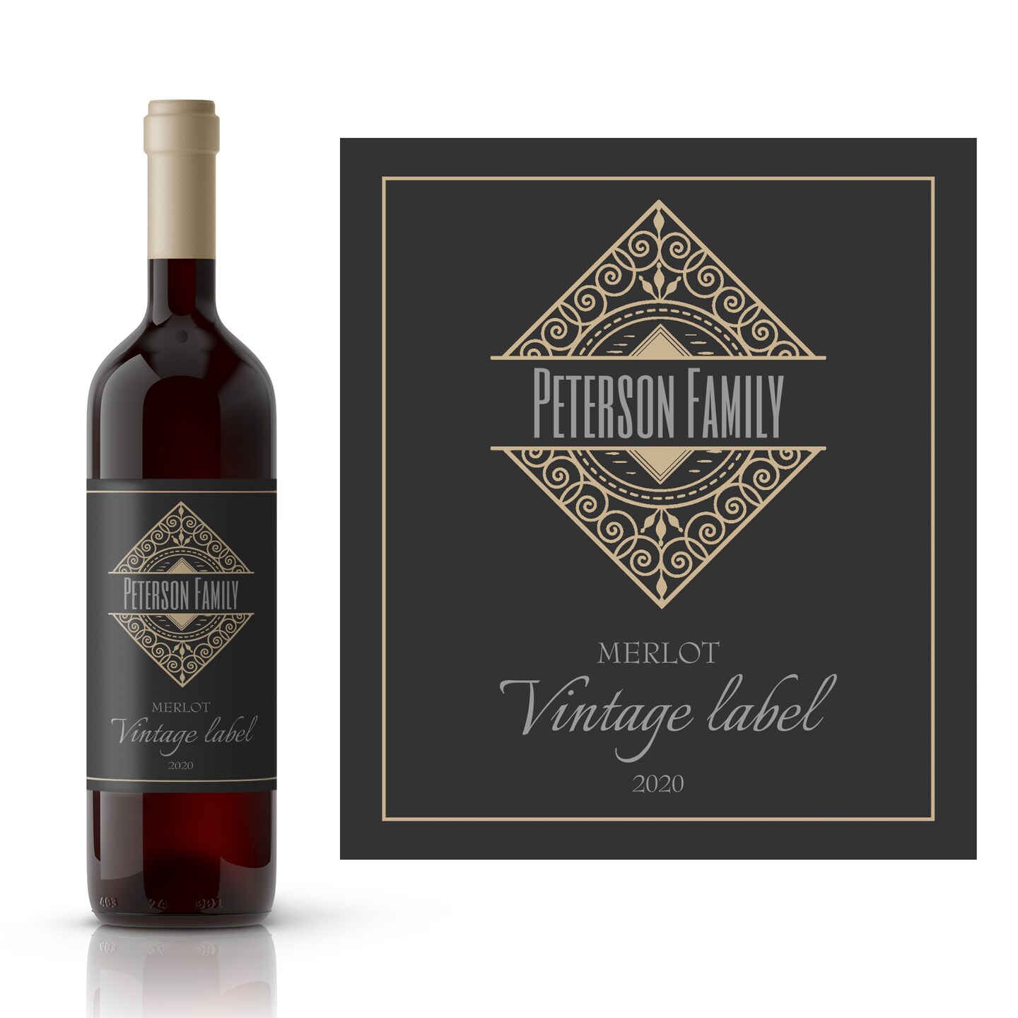 Vintage Personalized Wine Label | Family Wine Label | Private Cellar Wine Label | Custom Wine Label 375015632591028224