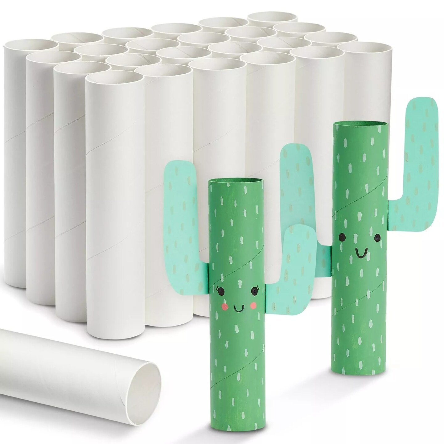 Genie Crafts 24-Pack Craft Rolls - 8&#x22; Cardboard Tubes for Kids, Classroom