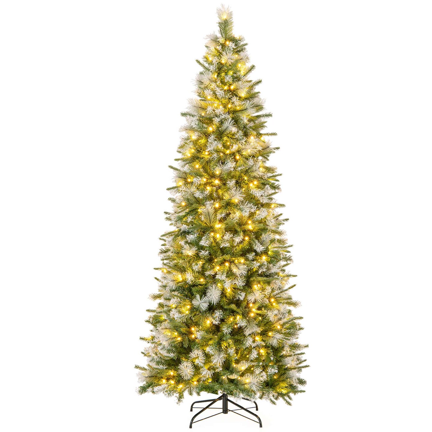 Costway 6/7.5/9 FT Pre-Lit Artificial Christmas Tree with 580/820/1228 Frosted Tips 470 LED Lights