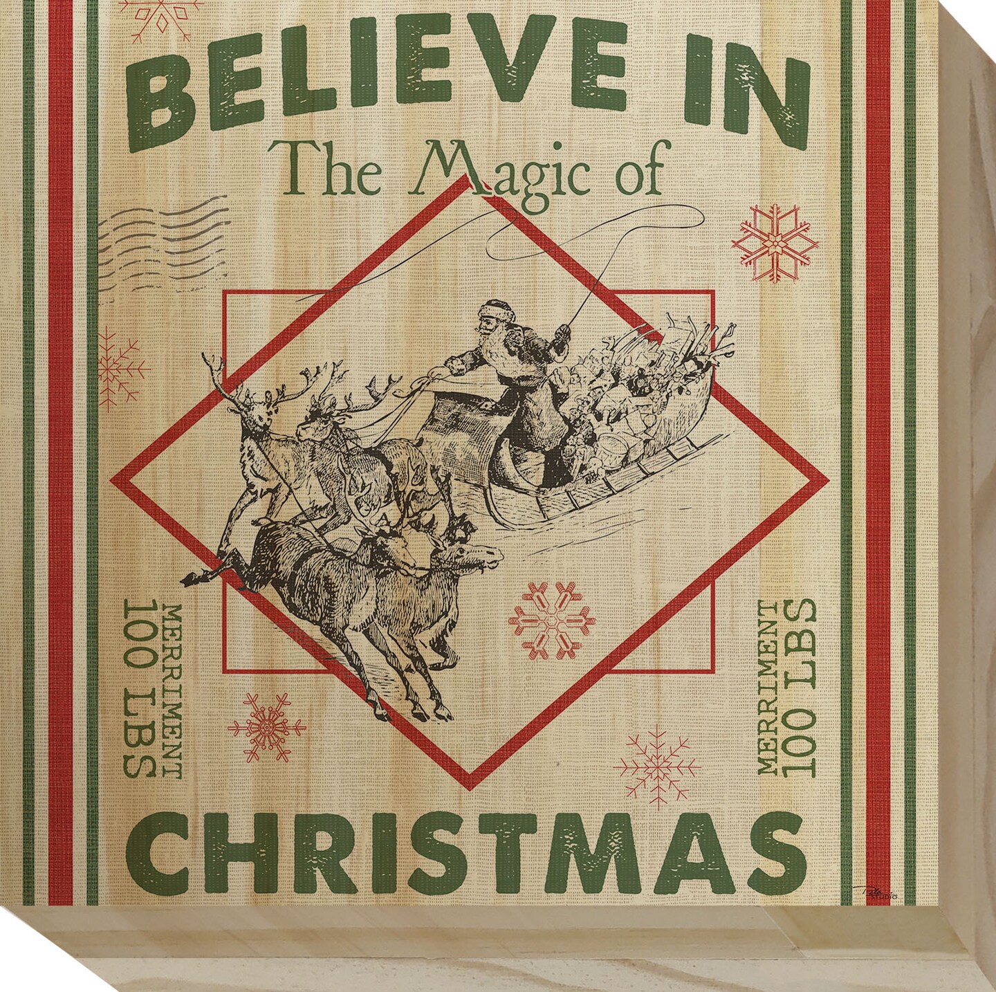 Christmas Rustic Retro 5.5&#x22; Wood Signs