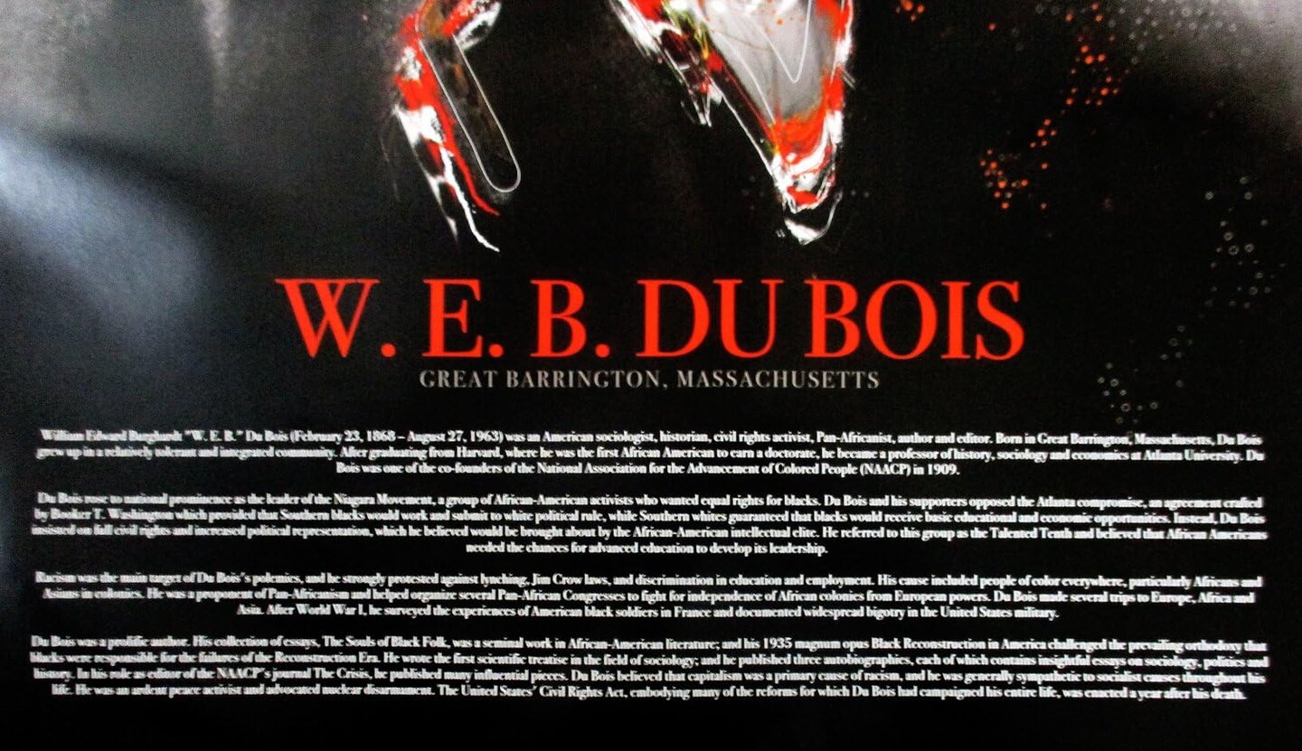 W.E.B. Du Bois Poster with Bio Black History Wall Art, 18&#x22;x24&#x22;, Unframed