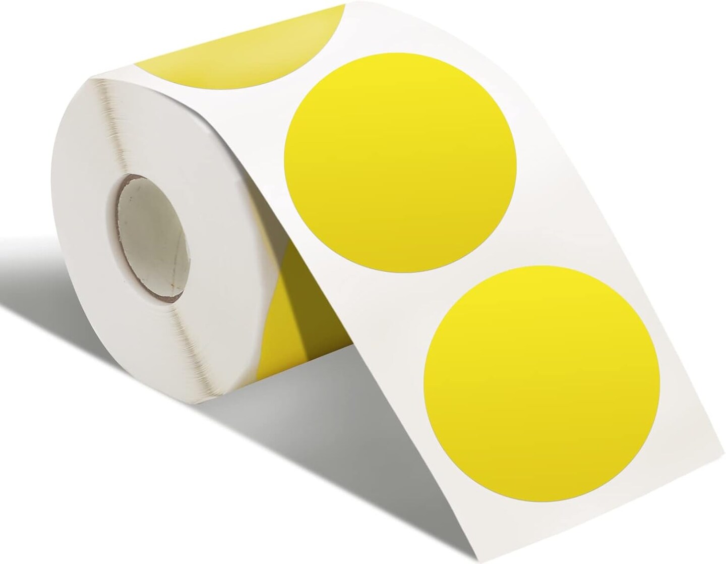 Yellow Round Custom Direct Thermal Stickers 2&#x22;