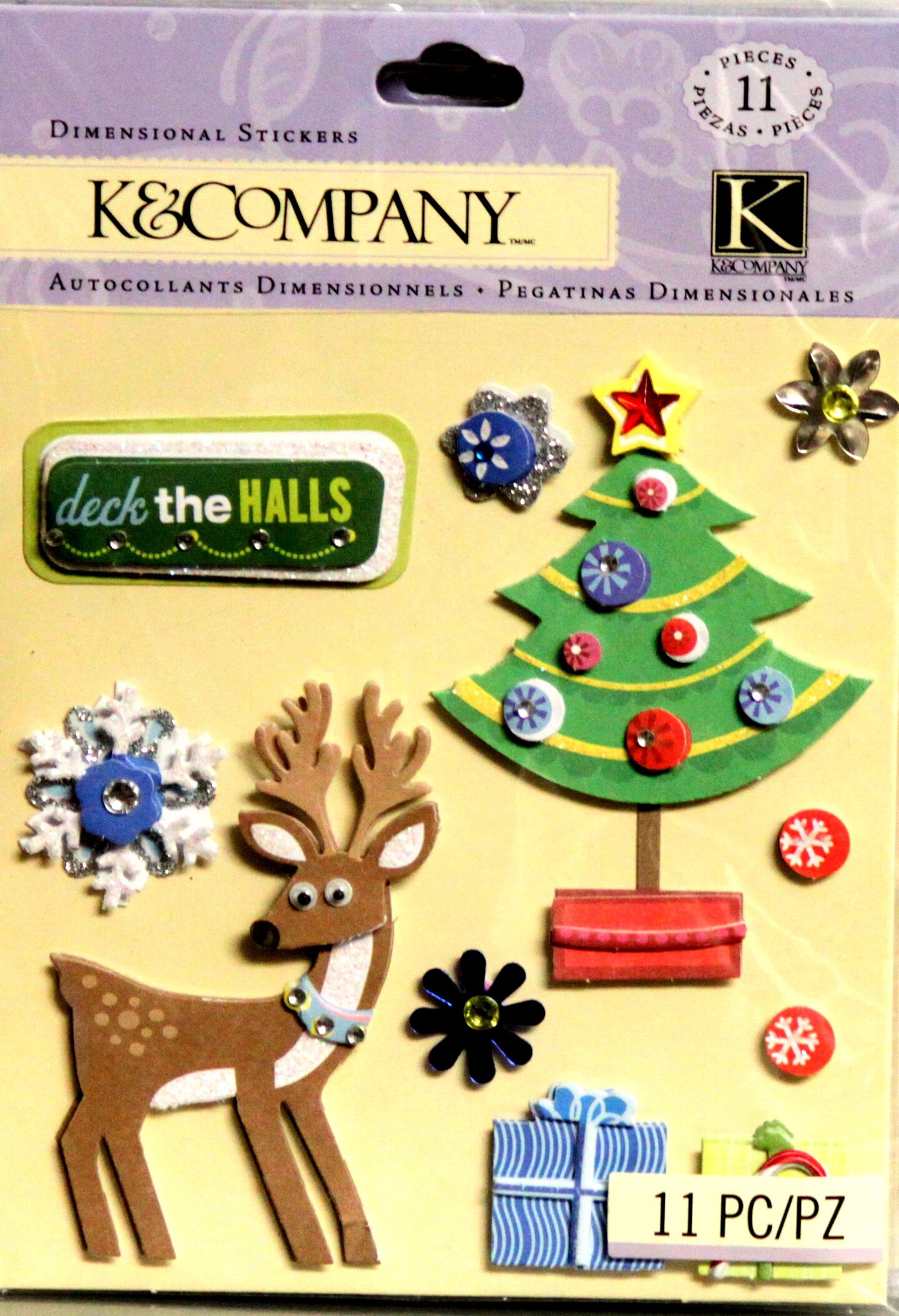 K &#x26; Company Deck The Halls Dimensional Stickers