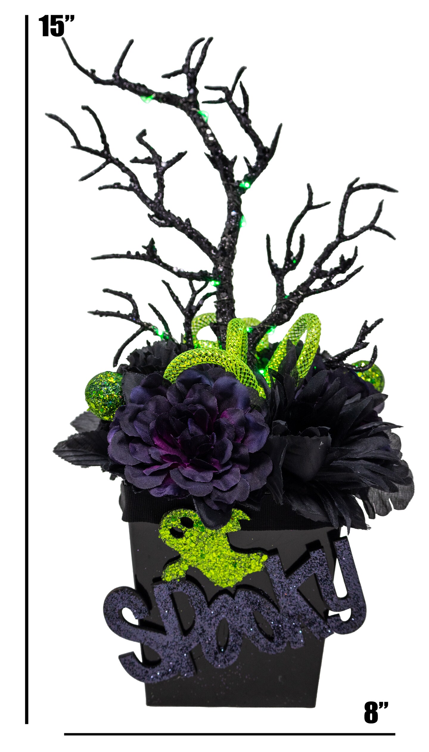 Spooky Halloween Floral Arrangement With Fairy Lights | MakerPlace  display picture 1