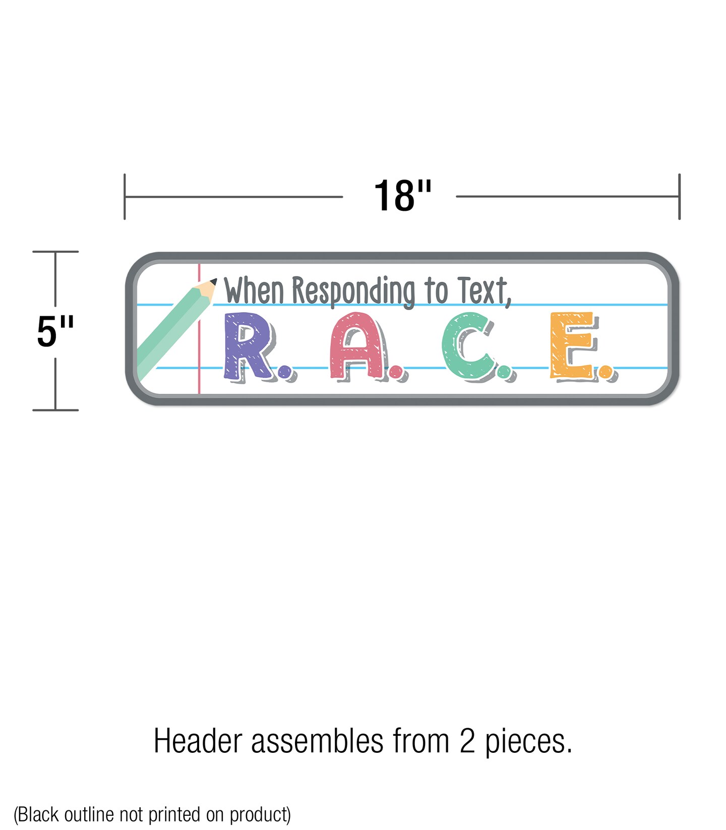 Carson Dellosa 37-Piece RACES Writing Bulletin Board Set, Sentence Strips, Pencil Cutouts, and Writing Process Posters for Classroom, Reading &#x26; Writing Cork Board, Bulletin Board, and Classroom Decor