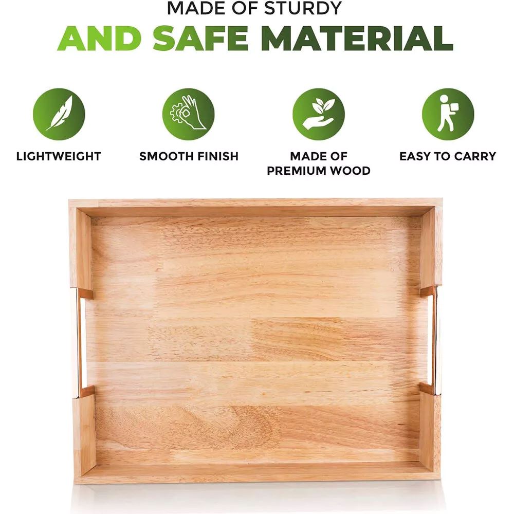 Kitcheniva Wood Serving Tray With Handle