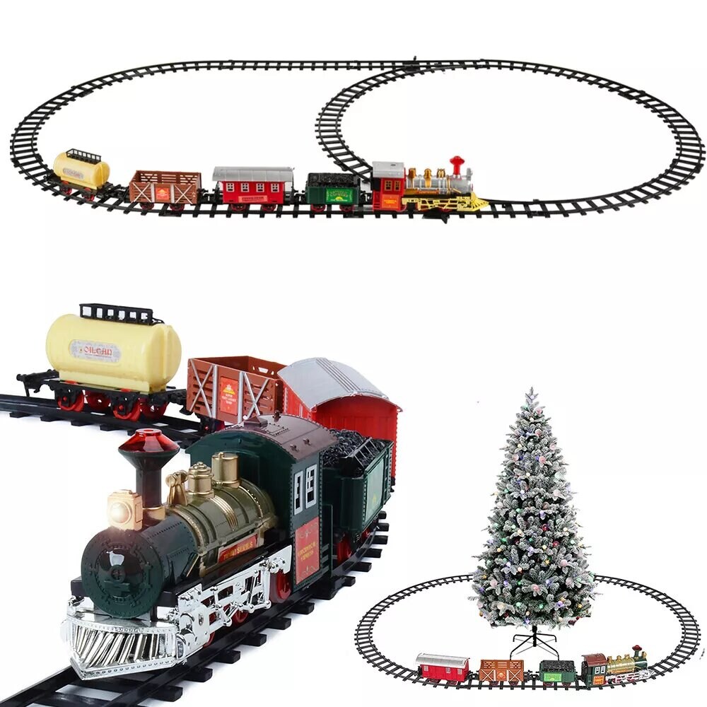 Kitcheniva Electric Christmas Train Tracks Set