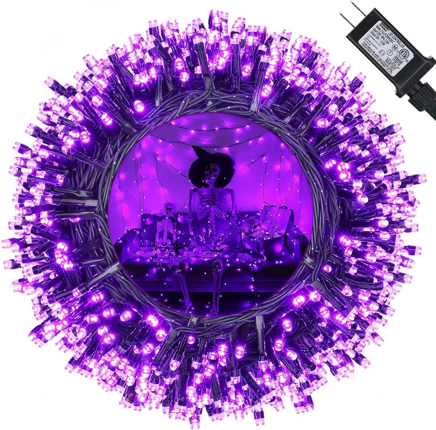 Purple Halloween Lights, 82Ft 200 LED Purple Lights with 8 Modes, Waterproof Low Voltage Halloween String Lights, Purple String Lights for Halloween Party, Garden, Indoor Outdoor Halloween Decorations