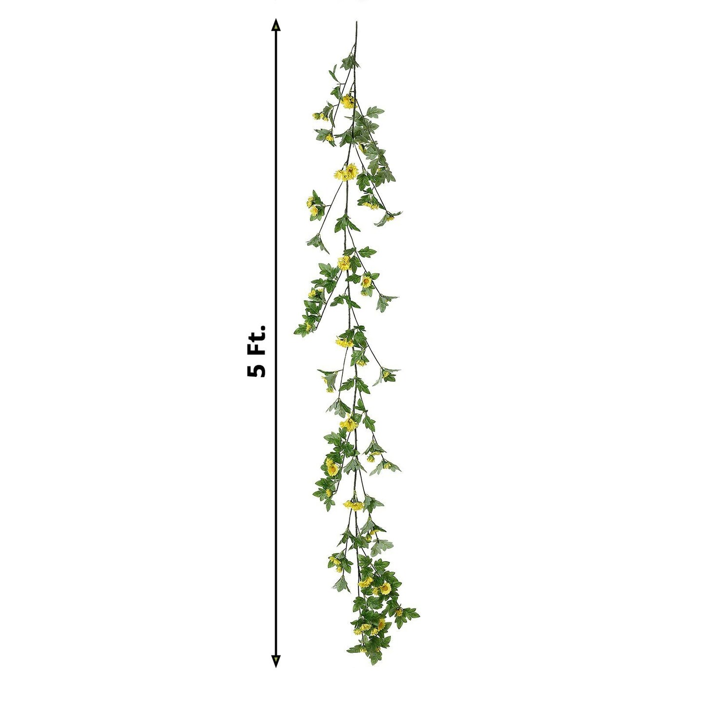 5 feet SILK Daisy FLOWERS Garland Magnolia Leaves Hanging Vine Party Events