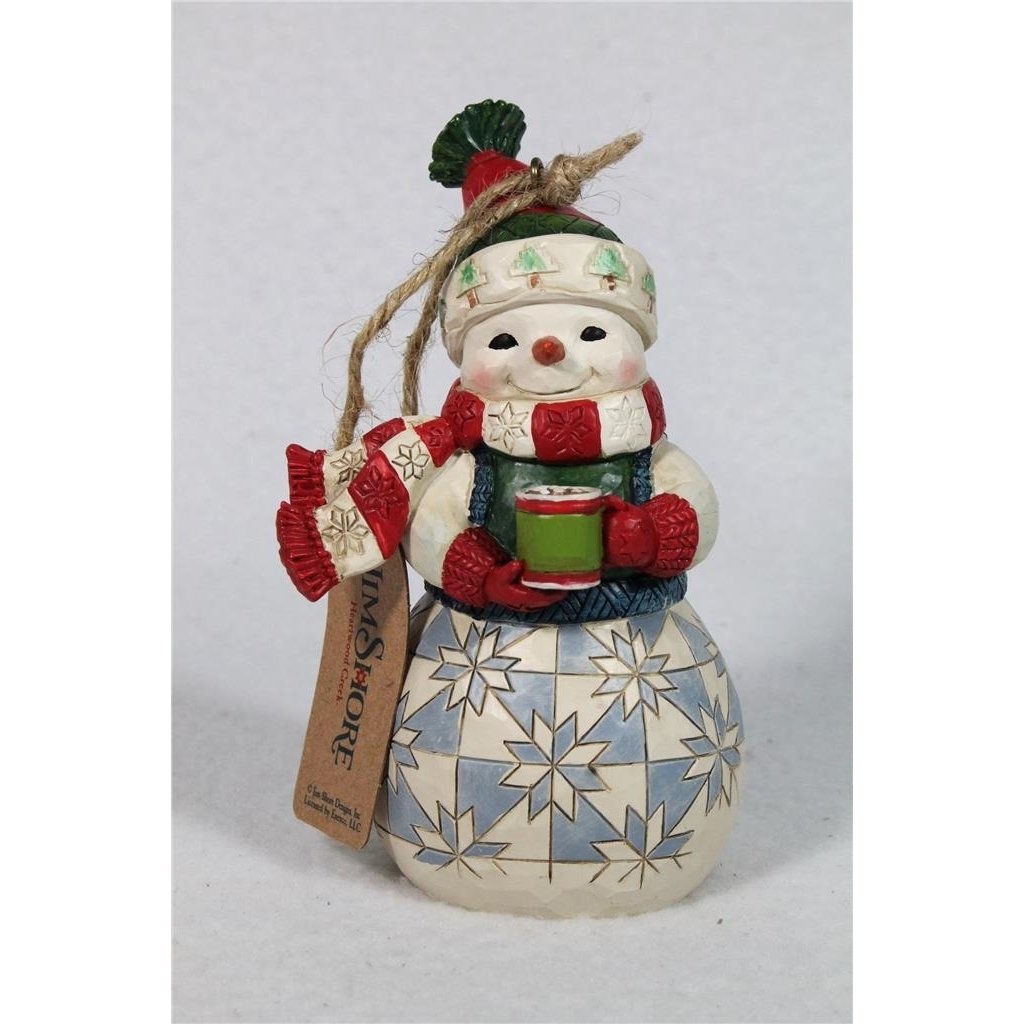 Jim Shore Holiday Ornament Snowman With Cocoa - 2024 - In Box 6015543