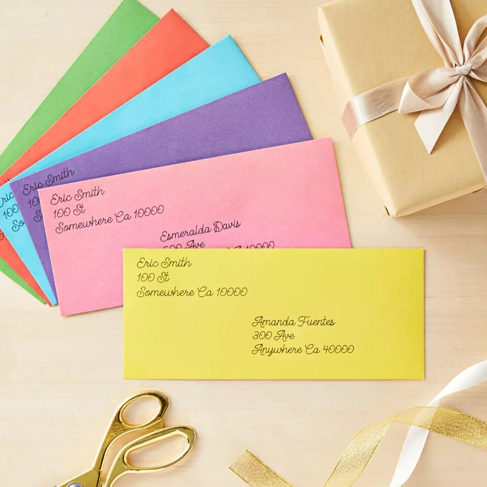 120 Pack #10 Windowless Colored Business Envelopes, 6 Colors, 4-1/8 x 9-1/2 In