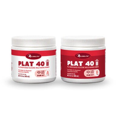 Plat 40 Platinum-Based Silicone Mold Making Rubber 27.6floz Kit - (13.8oz side A, 13.8oz side B; 1:1 mix ratio by weight)