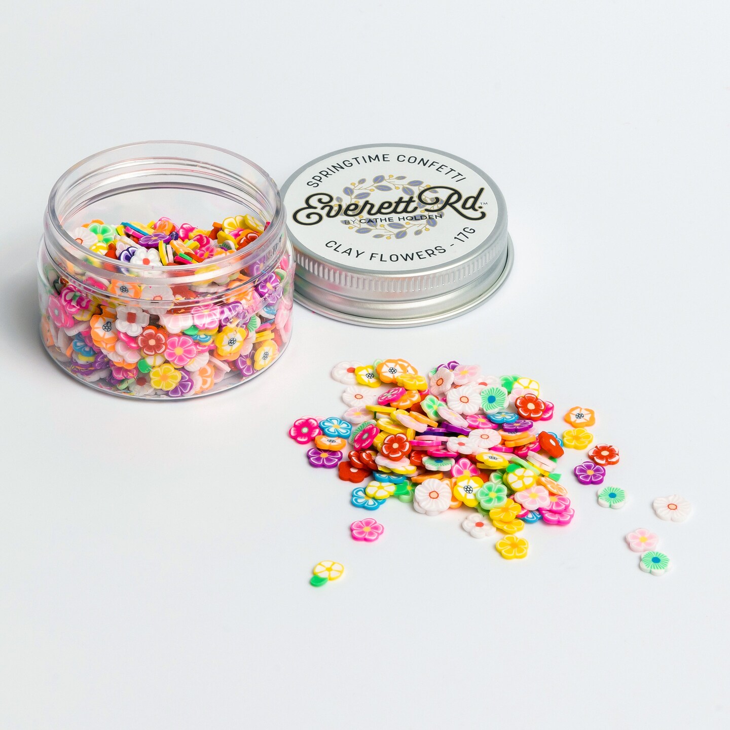 Clay Flowers Confetti In A Jar Everett Rd. by Cathe Holden