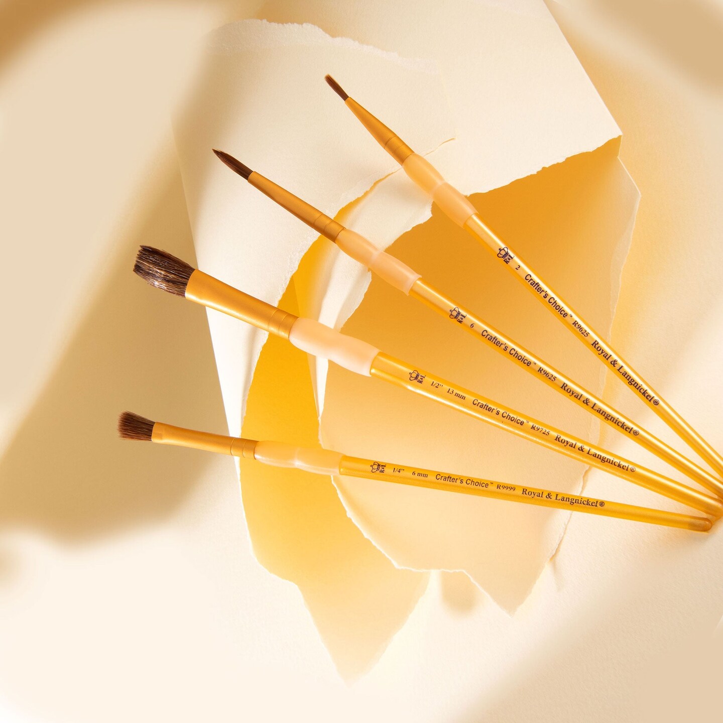 RCC 212 | Crafter's Choice™ 4pc Synthetic Camel Hair Variety Brush Set