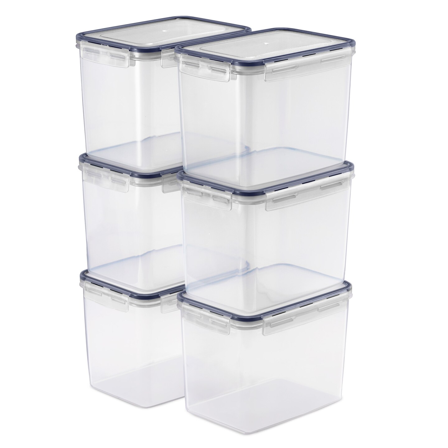 Sorbus Food Storage Containers - Pack of 6 with Air Tight, Four-Way Snap Lids