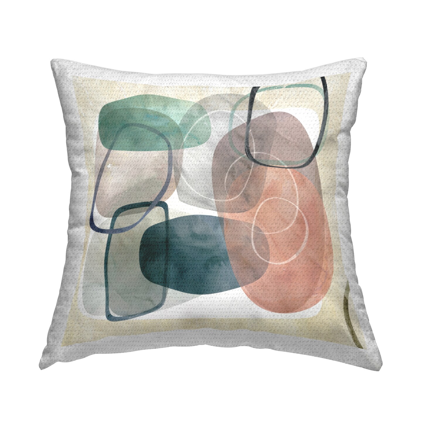 Oblong Organic Shapes Outdoor Printed Pillow Design by Carol Robinson, 18 x 7 x 18