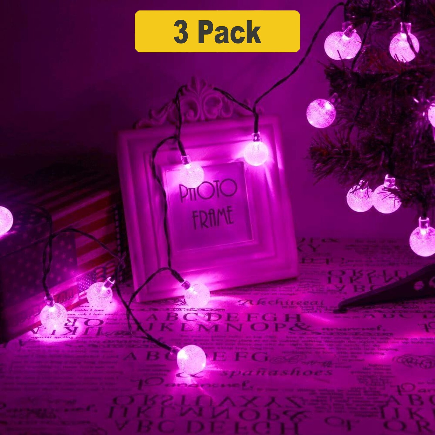 Whimsical Solar-Powered 30 LED Bubble String Lights for Gardens