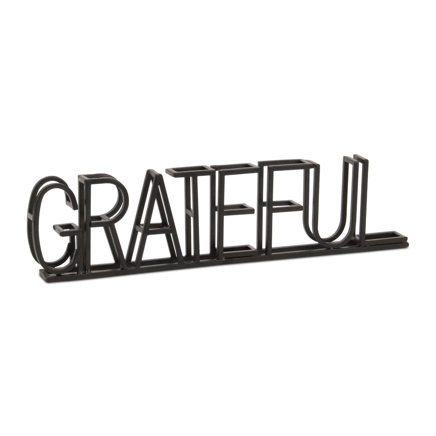 Contemporary Home Living Double Row Grateful Sign - 16.5&#x22; - Black