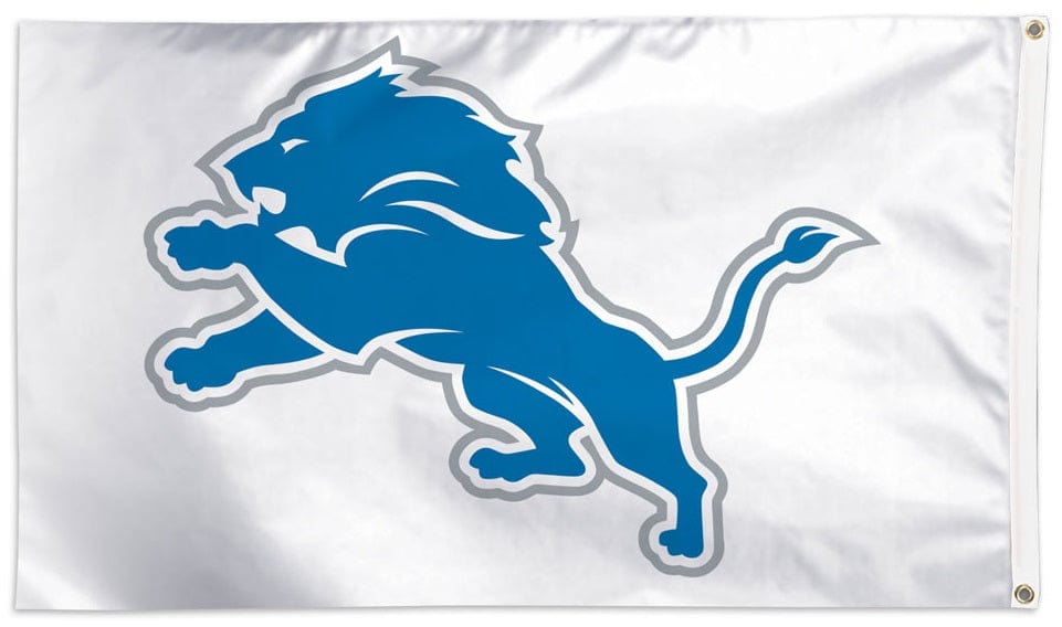 Detroit Lions Flag 3x5 White Single Sided