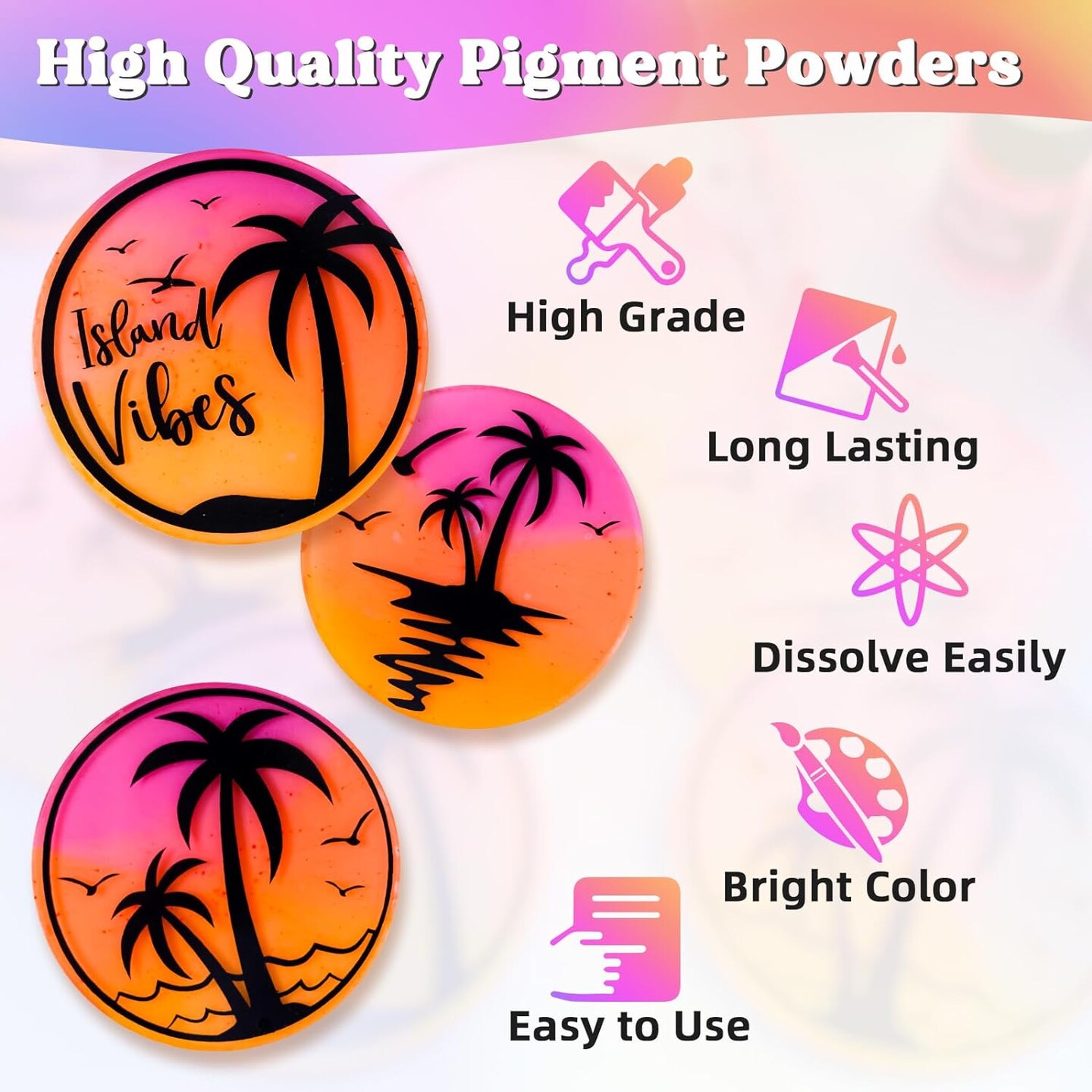 LET&#x27;S RESIN Neon Pigment Powder,12Colors Fluorescent Powder,10g/Bottle of Mica Powder for Epoxy Resin,Nail,Tumblers,Soap Making,Slime &#x26; Candle,painting, and DIY Crafts
