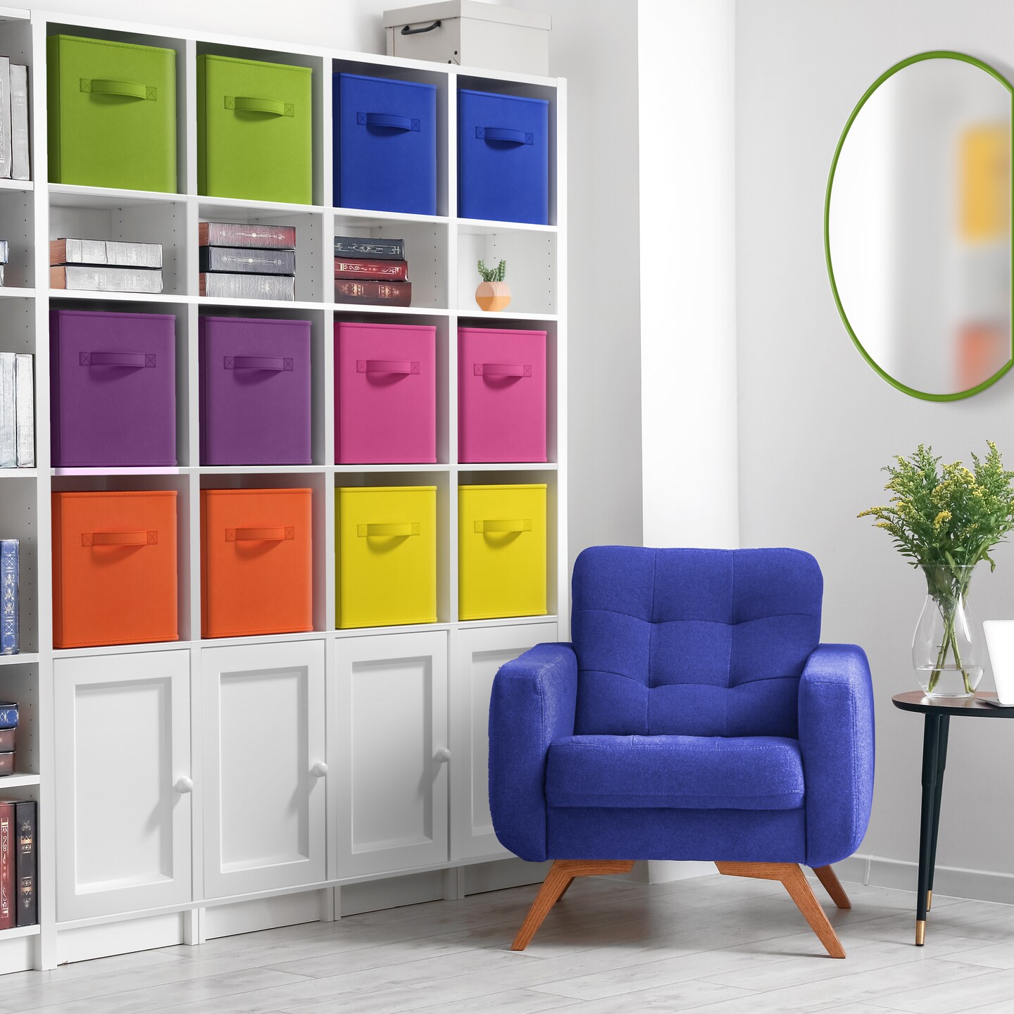 Sorbus 12 Pack Storage Bins - 11" Sturdy Collapsible Fabric Storage Cubes with Handle