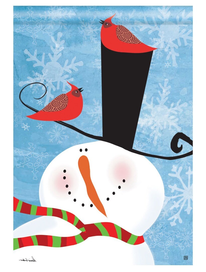 Snowman Whimsy Garden Flag