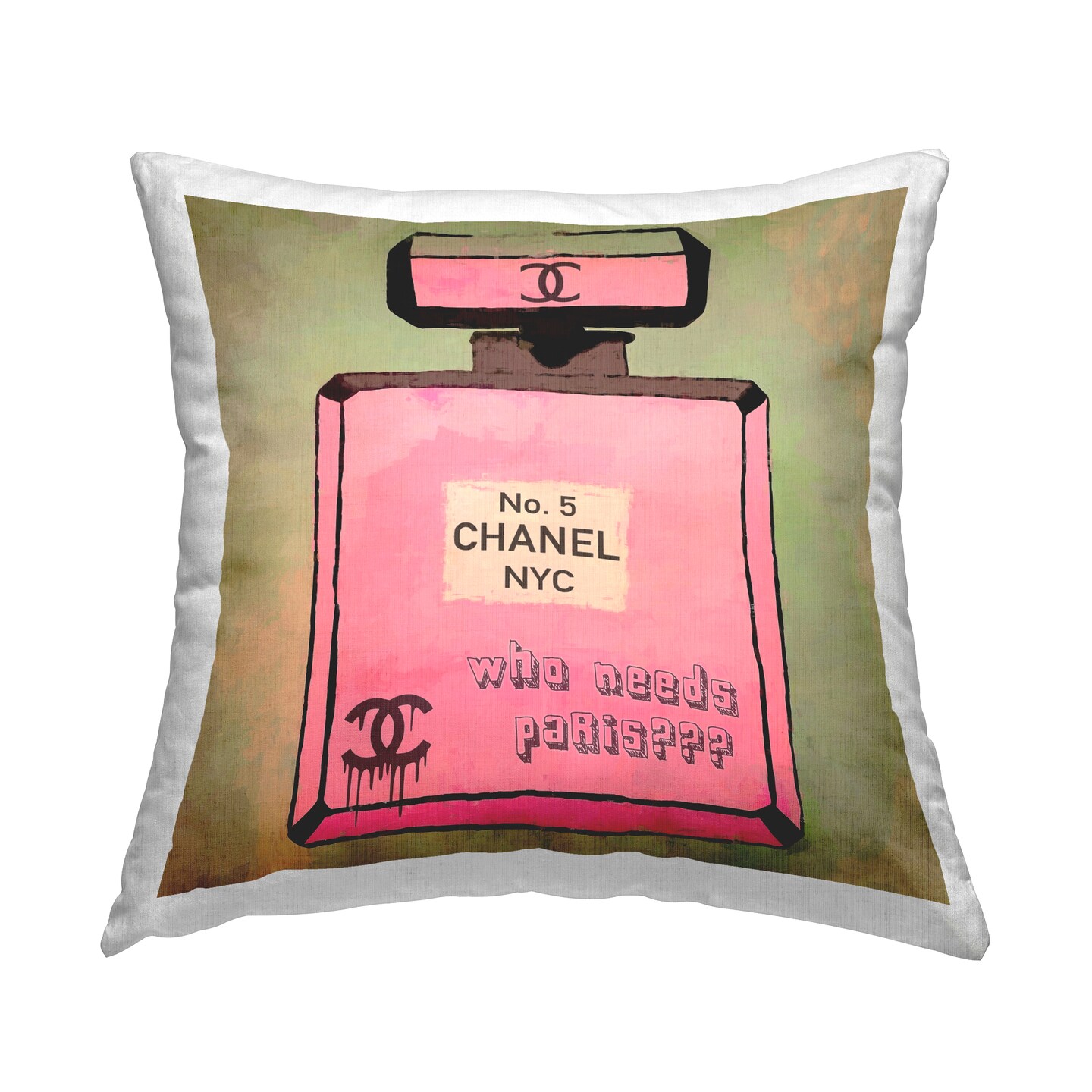 Who Needs Paris Glam Perfume Decorative Printed Throw Pillow Design by Graffitee Studios, 18 x 7 x 18