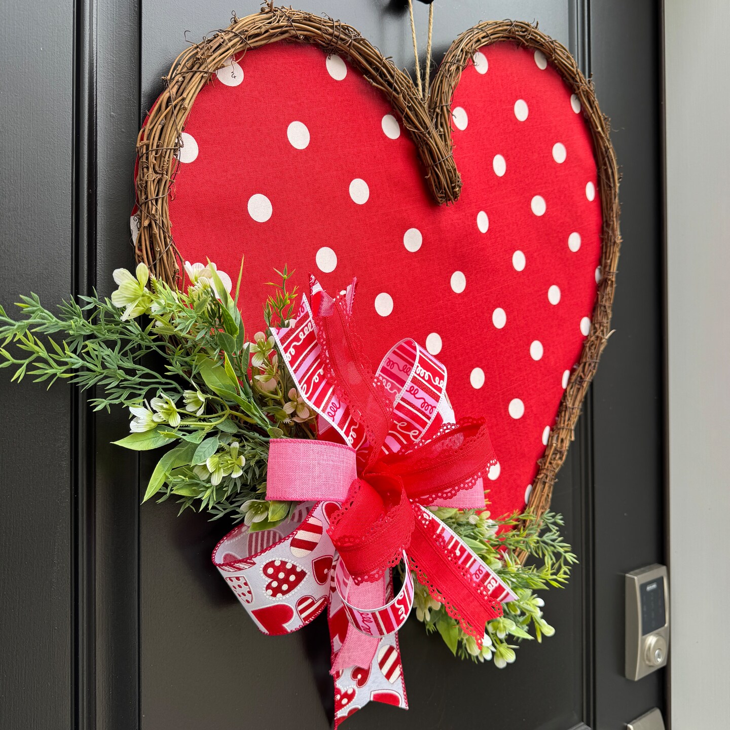 Vine Heart Wreath for Front Door, Valentines Day Door Hanger