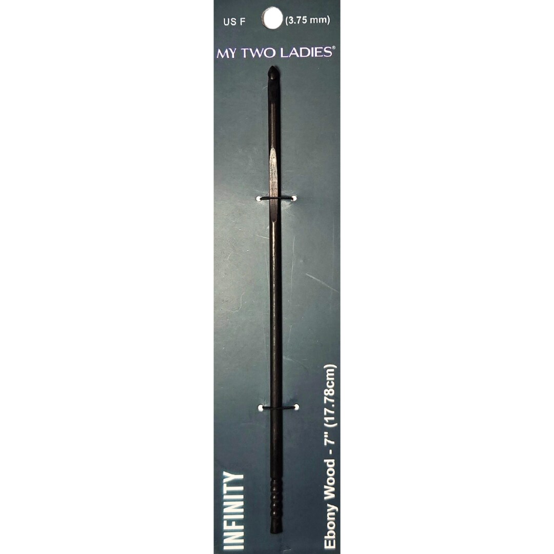 My Two Ladies | Infinity | Crochet Hook | Ebony | w/thumb print | 12 Sizes