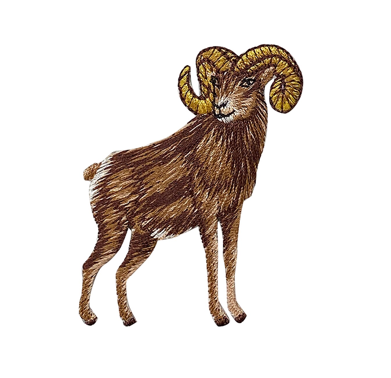 Big Horn Sheep, Ram, Realistic Animals, Embroidered, Iron on Patch