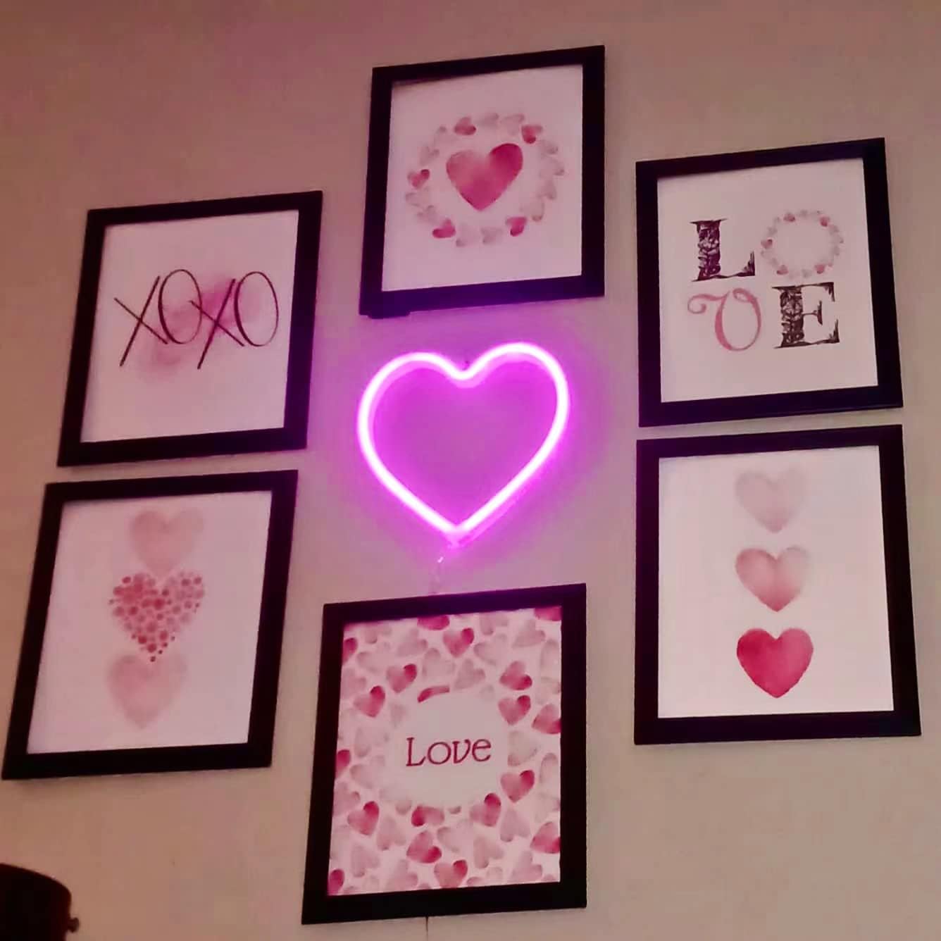 Pink Heart Neon Sign, LED Light Battery Operated or USB Powered Decorations Lamp, Table and Wall Decoration Lights for Dorm Girl&#x27;s Room Mothers Day Valentines Day Party Birthday Home Christmas D&#xE9;cor