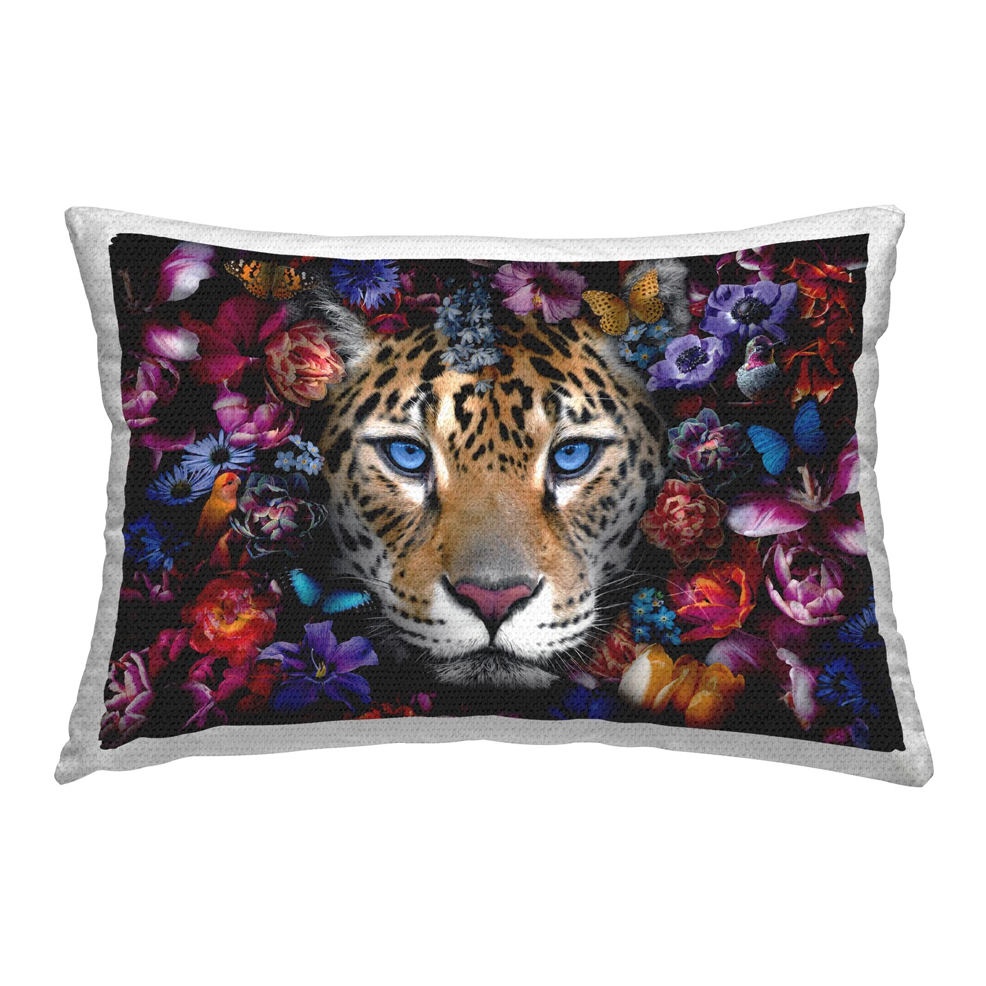 Piercing Leopard Gaze Outdoor Printed Pillow Design by Reinders, 14 x 7 x 20