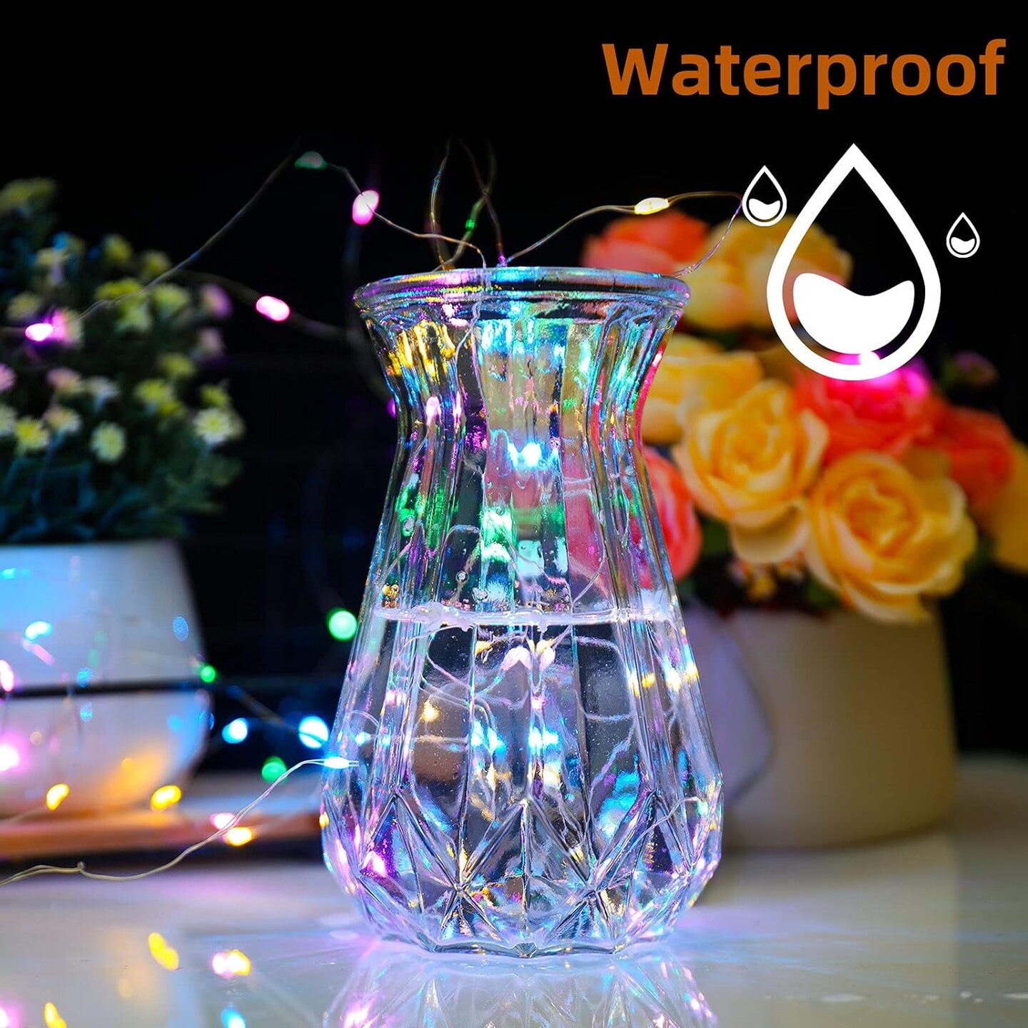 4 Pack Fairy Lights Battery Operated, String Lights 10ft 30 LEDs, Flashing and Constant Light Mode, Silver Wire Mini Lights for Festival, Christmas Decoration, Multicolor&#x2026;