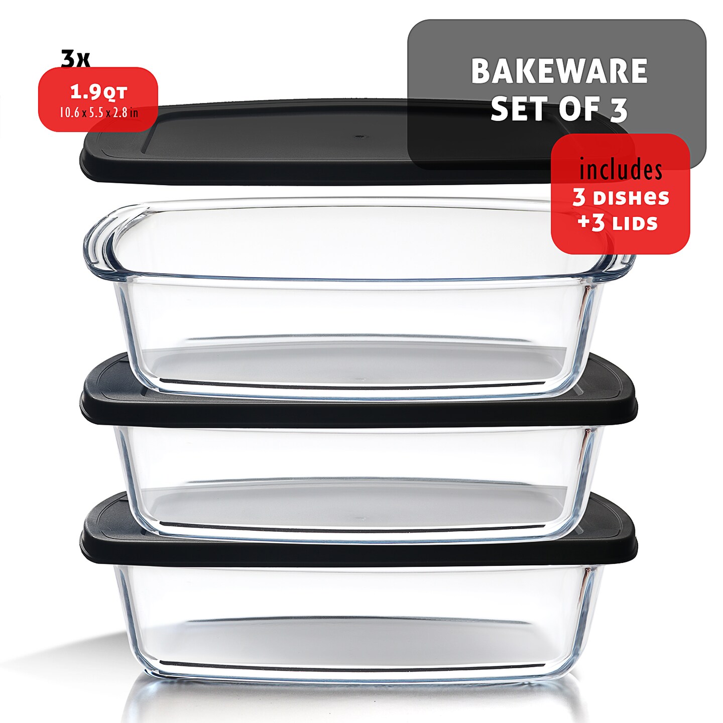 Eatex Glass Loaf Pans for Baking