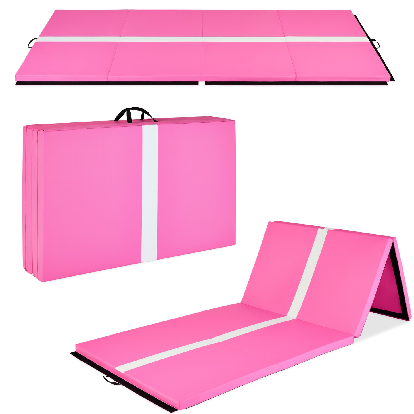 Best Choice Products 10ftx4ftx2in Folding Gymnastics Mat 4-Panel Exercise Workout Floor Mats w/ Handles