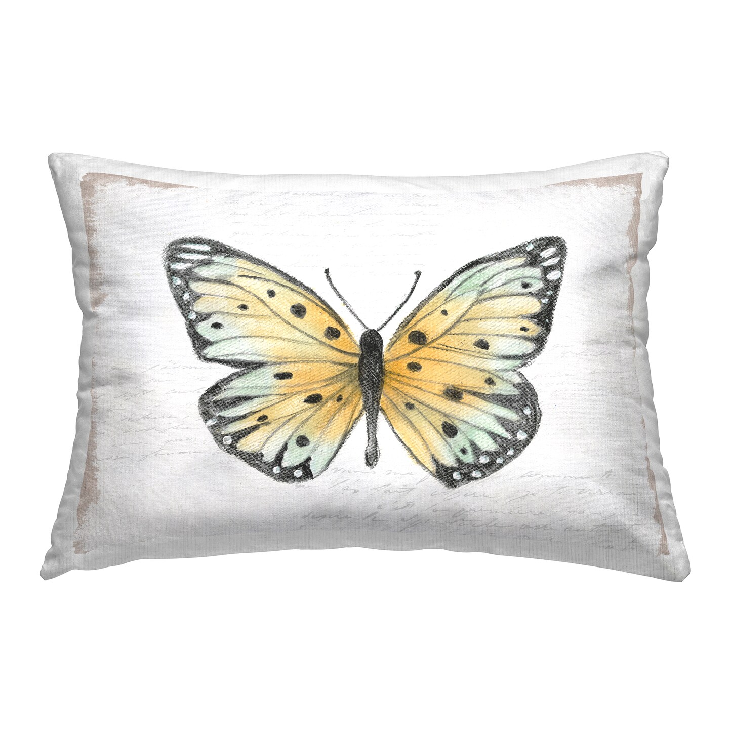 Beautiful Butterfly on White Decorative Printed Throw Pillow Design by Janet Tava, 14 x 7 x 20