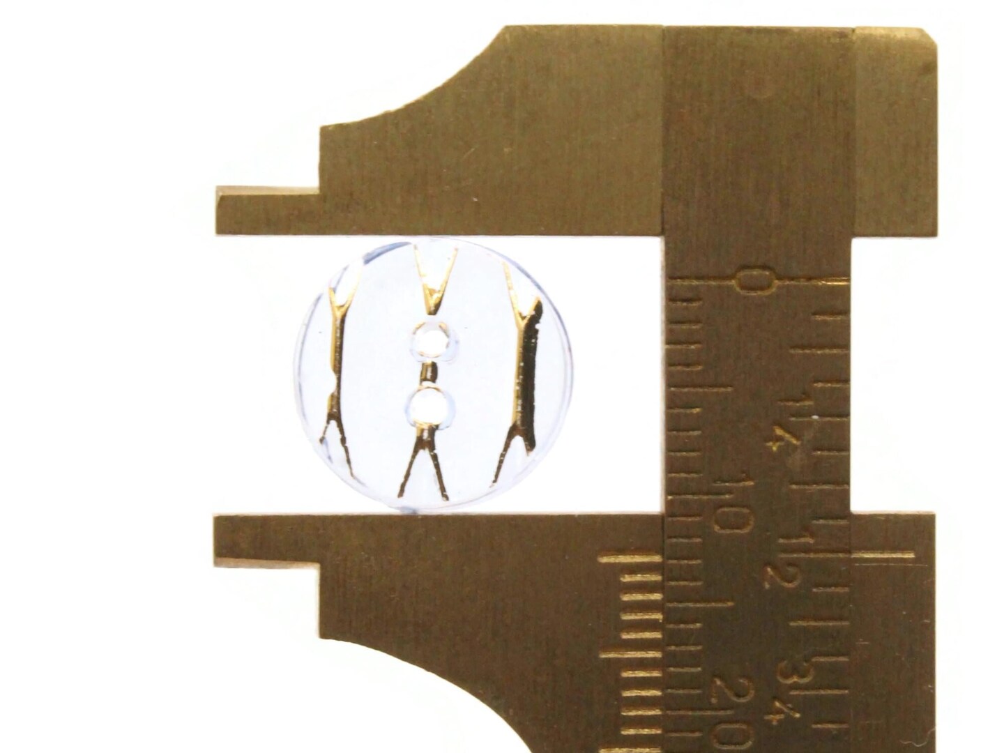 10 13mm Blue Plastic Two Hole Buttons with Gold Stripes